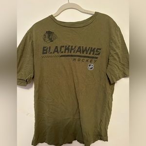 Blackhawks green tee shirt